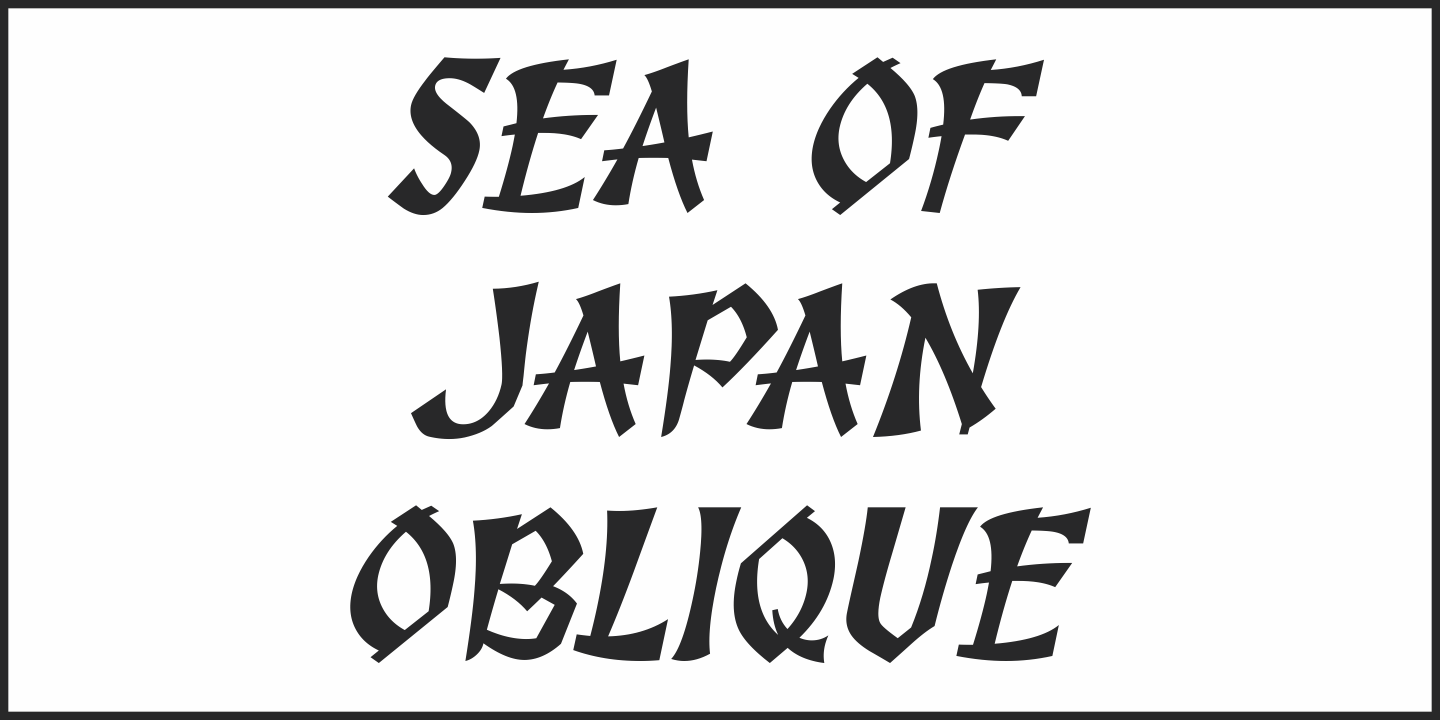 Beispiel einer Sea of Japan JNL Oblique-Schriftart